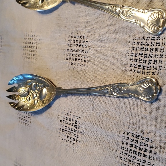 Vintage silver plated Jonathan Bell and sons Sheffield serving spoon and fork - Picture 3 of 13